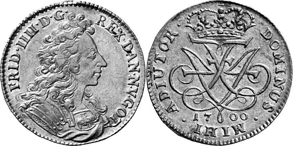 DÄNEMARK KÖNIGREICH Frederik IV., 1699-1730. Dukat 1700, Kopenhagen.