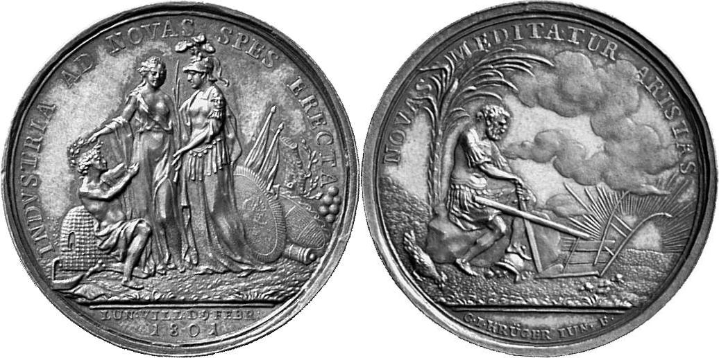 FRANKREICH KÖNIGREICH Consulat, 1799-1804. Silbermedaille 1801,