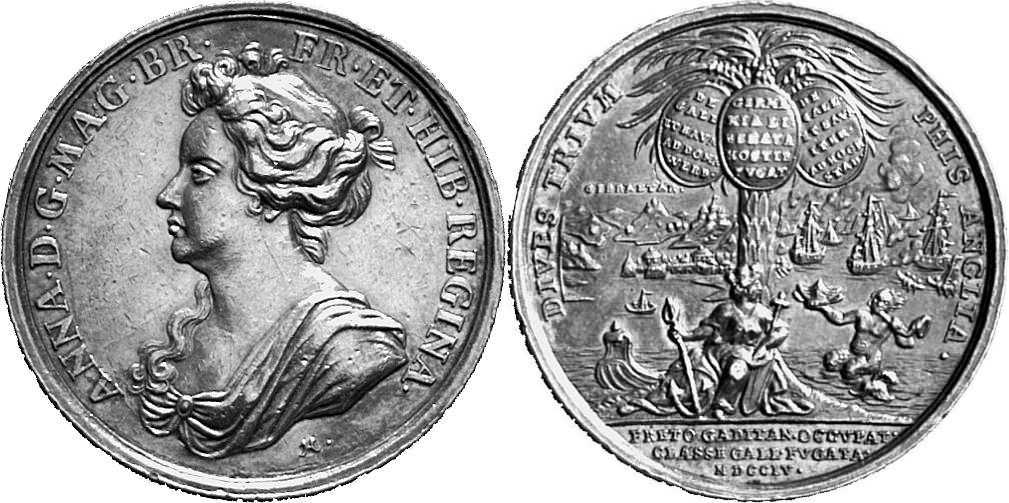 GROSSBRITANNIEN / IRLAND ENGLAND Anne, 1702-1714. Silbermedaille 1704,