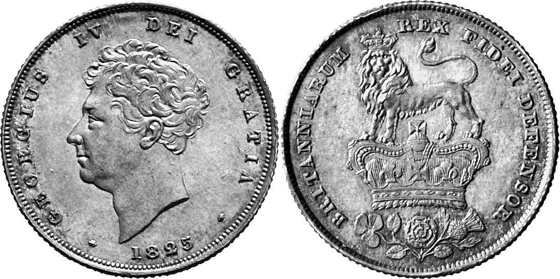 GROSSBRITANNIEN / IRLAND ENGLAND George IV, 1820-1830. Shilling 1825, London.