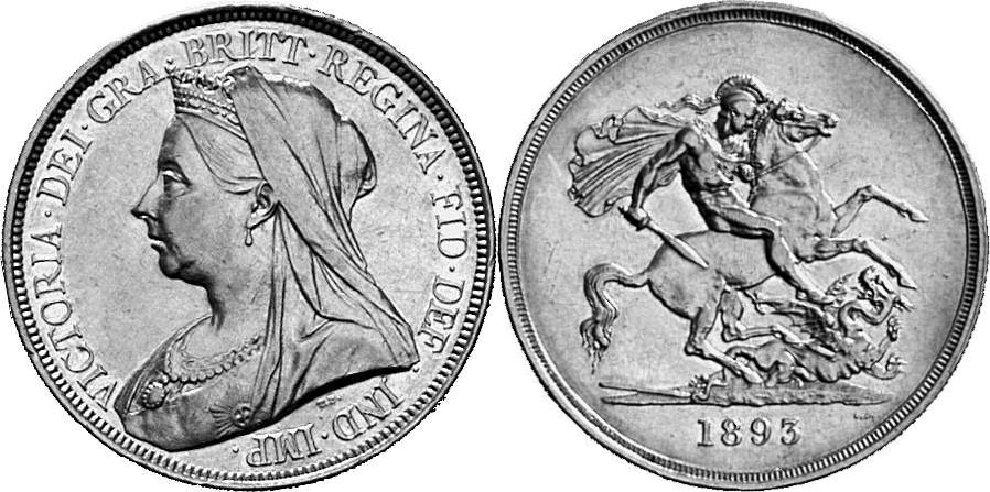 GROSSBRITANNIEN / IRLAND ENGLAND Victoria, 1837-1901. 5 Pounds 1893, London.