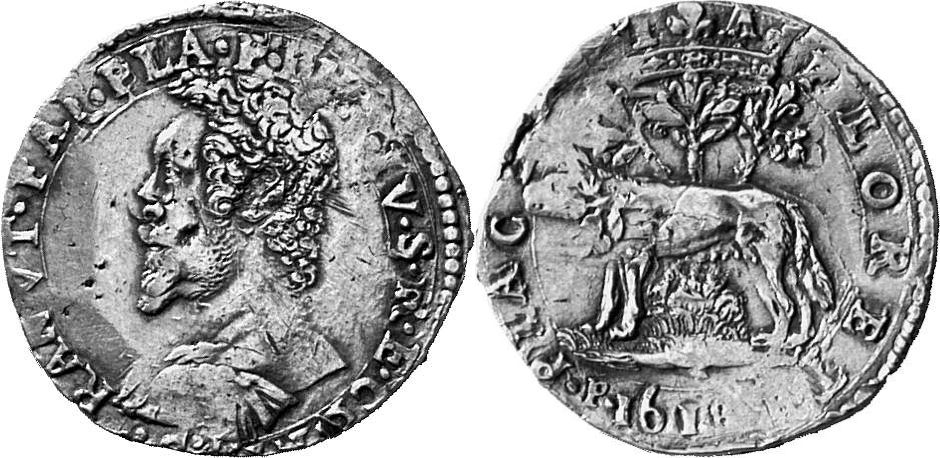 ITALIEN PIACENZA Ranuccio Farnese I., 1592-1622. 2 Doppie 1618.