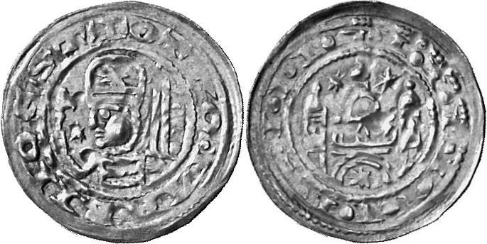 BRANDENBURG Otto II., 1184-1205. Dünnpfennig, Salzwedel.