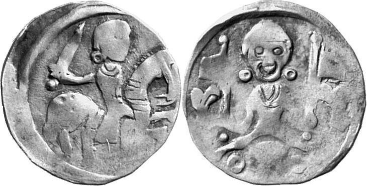 BRANDENBURG Albrecht II., 1186-1220. Denar, Stendal.