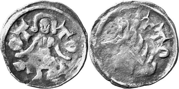 BRANDENBURG Otto V., 1267-1298. Denar, Spandau.