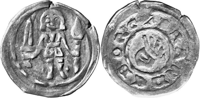 BRANDENBURG Albrecht III., 1283-1300. Denar, Spandau.