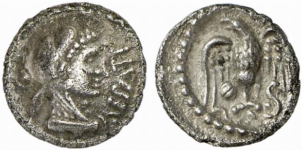BRITANNIA ATREBATES. Epaticcus, 35-43. AR-Quinar;