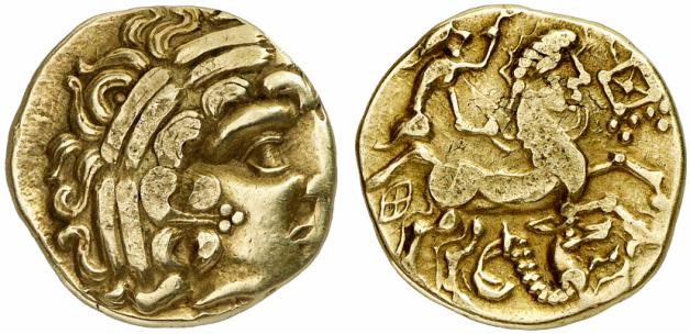 GALLIA AULERCI DIABLINTES. El-Stater, 2./1. Jahrhundert v. Chr.;