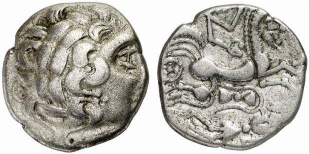GALLIA AULERCI DIABLINTES. AR-Stater, 2./1. Jahrhundert v. Chr.;