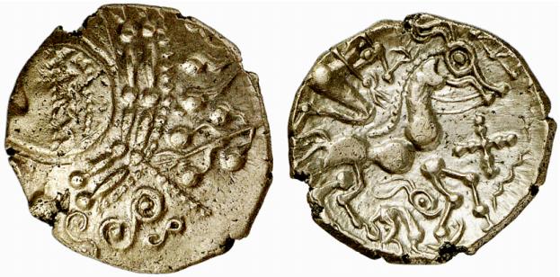 GALLIA AULERCI EBUROVICES. AV-1/2 Stater, 2./1. Jahrhundert v. Chr.;