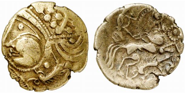 GALLIA AULERCI EBUROVICES. AV-1/2 Stater, 2./1. Jahrhundert v. Chr.;