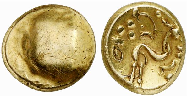 BELGICA AMBIANI. AV-Stater, 60/50 v. Chr.;