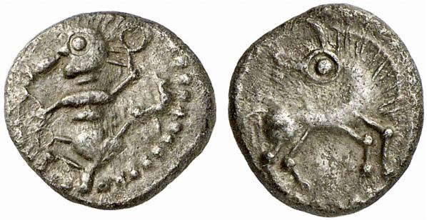 GERMANIA ANONYM. AR-Quinar, 65/40 v. Chr.;