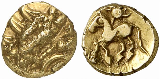 GALLIA ANONYM. AV-1/4 Stater, 50/30 v. Chr., Digeon (?);