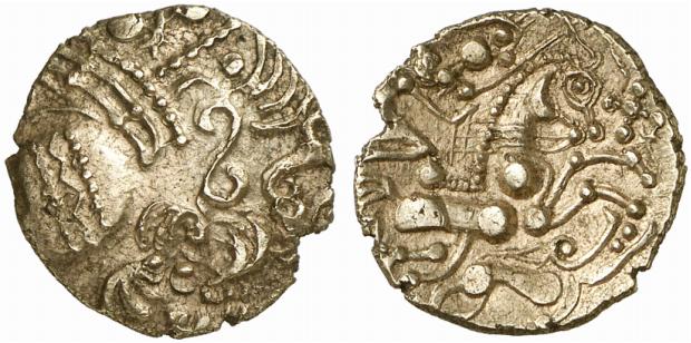 GALLIA AULERCI EBUROVICES. AV-1/2 Stater, 2./1. Jahrhundert v. Chr.;