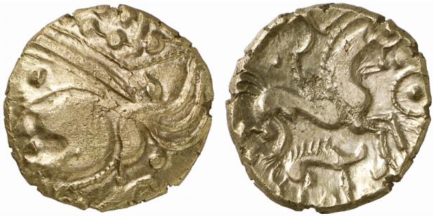 GALLIA AULERCI EBUROVICES. AV-1/2 Stater, 2./1. Jahrhundert v. Chr.;