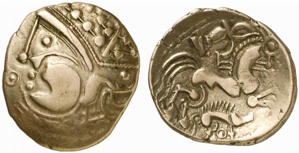 GALLIA AULERCI EBUROVICES. AV-1/2 Stater, 2./1. Jahrhundert v. Chr.;