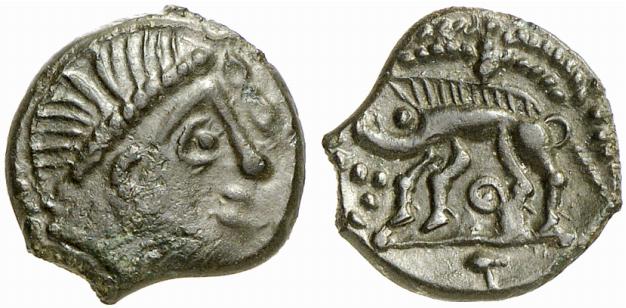 GALLIA AULERCI EBUROVICES. Æs, 1. Jahrhundert v. Chr.;