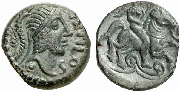 GALLIA CARNUTES. Pixtilos. Æs, 50/30 v. Chr.;