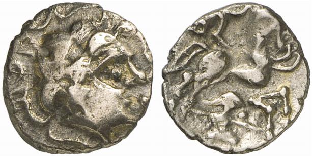 GALLIA NAMNETES. AV-1/4 Stater, 2./1. Jahrhundert v. Chr.;