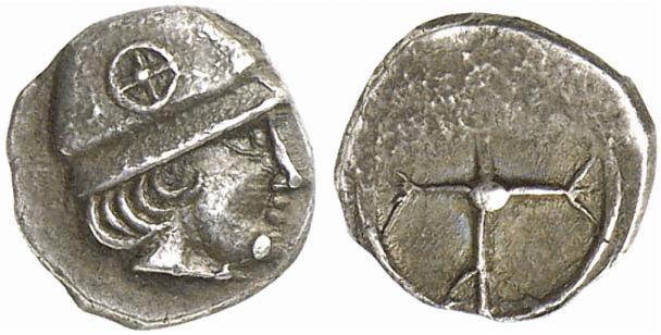 GALLIA MASSALIA. AR-Obol, 5. Jahrhundert v. Chr.;