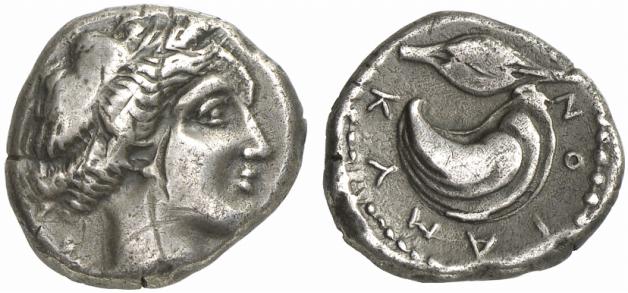 CAMPANIA KYME. AR-Didrachme, 420/385 v. Chr.;