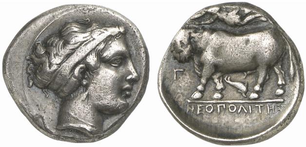 CAMPANIA NEAPOLIS. AR-Didrachme, 395/385 v. Chr.;