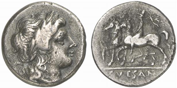 CAMPANIA SUESSA AURUNCA. AR-Didrachme, 265/240 v. Chr.;