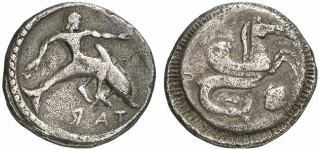 CALABRIA TARENT. AR-Didrachme, 500/490 v. Chr.;