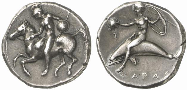CALABRIA TARENT. AR-Didrachme, 415/390 v. Chr.;