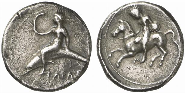 CALABRIA TARENT. AR-Didrachme, 415/390 v. Chr.;