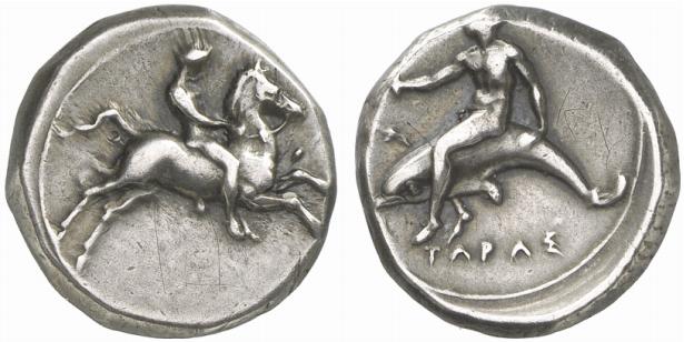 CALABRIA TARENT. AR-Didrachme, 390/380 v. Chr.;