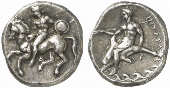 CALABRIA TARENT. AR-Didrachme, 355/340 v. Chr.;