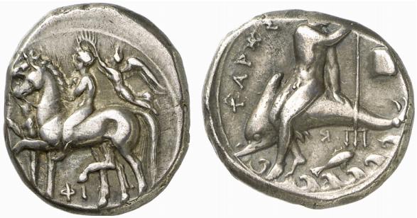 CALABRIA TARENT. AR-Didrachme, 340/335 v. Chr.;