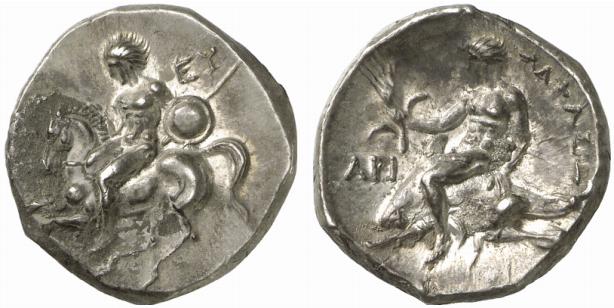CALABRIA TARENT. AR-Didrachme, 302/280 v. Chr.;