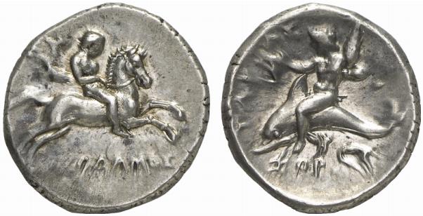 CALABRIA TARENT. AR-Didrachme, 302/280 v. Chr.;