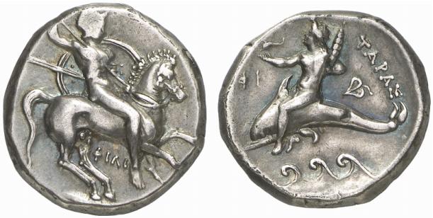 CALABRIA TARENT. AR-Didrachme, 290/281 v. Chr.;
