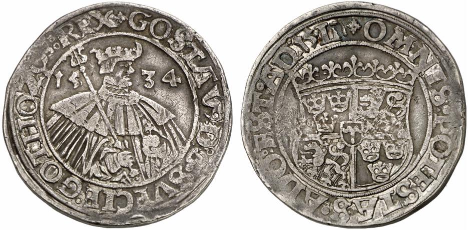 SCHWEDEN KÖNIGREICH Gustav Vasa, 1521-1560. Daler 1534, Stockholm.