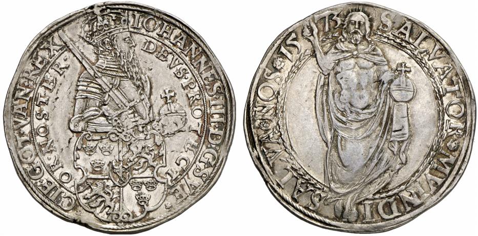SCHWEDEN KÖNIGREICH Johann III., 1568-1592. Daler 1573, Stockholm.