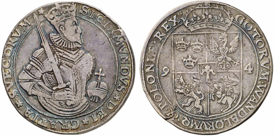 SCHWEDEN KÖNIGREICH Sigismund, 1592-1599. Daler 1594, Stockholm.