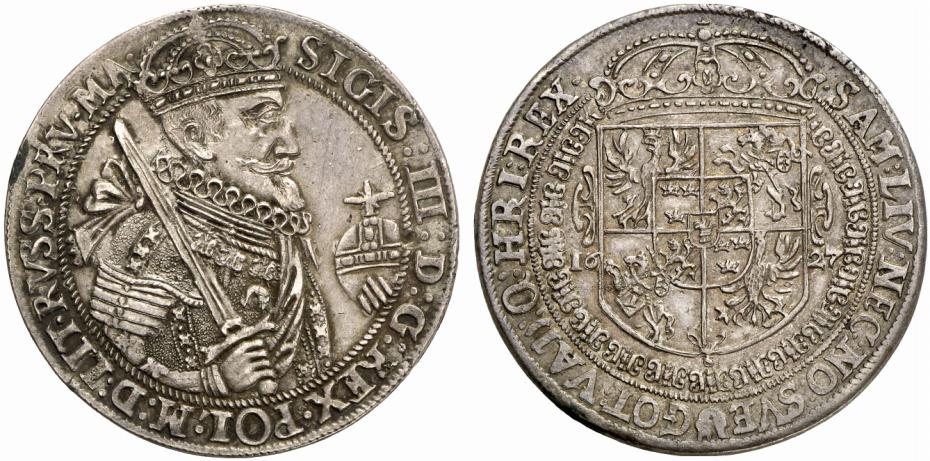 POLEN KÖNIGREICH Sigismund III., 1587-1632. Reichstaler 1627, Bromberg.