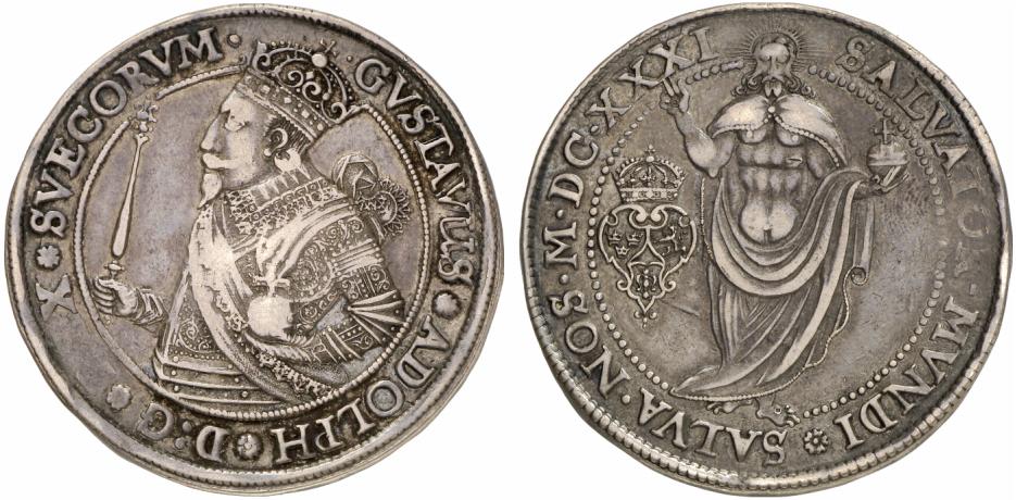 SCHWEDEN KÖNIGREICH Gustav II. Adolf, 1611-1632. Riksdaler 1631, Sala.