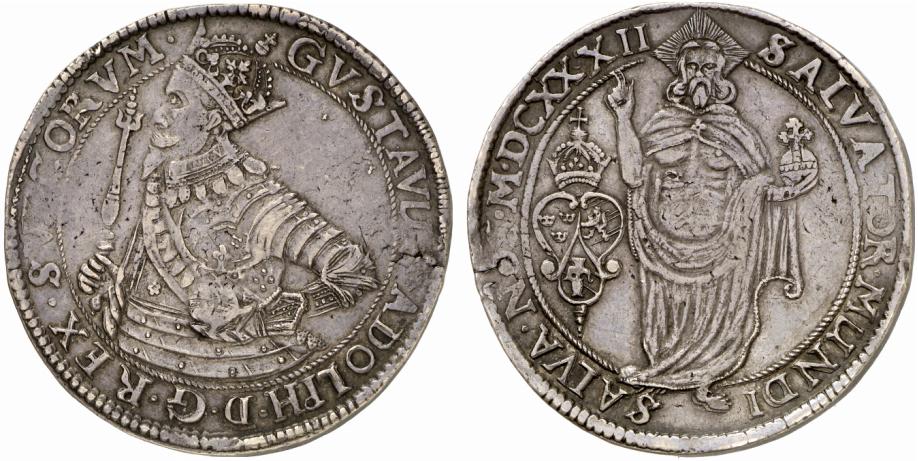 SCHWEDEN KÖNIGREICH Gustav II. Adolf, 1611-1632. Riksdaler 1632, Stockholm.