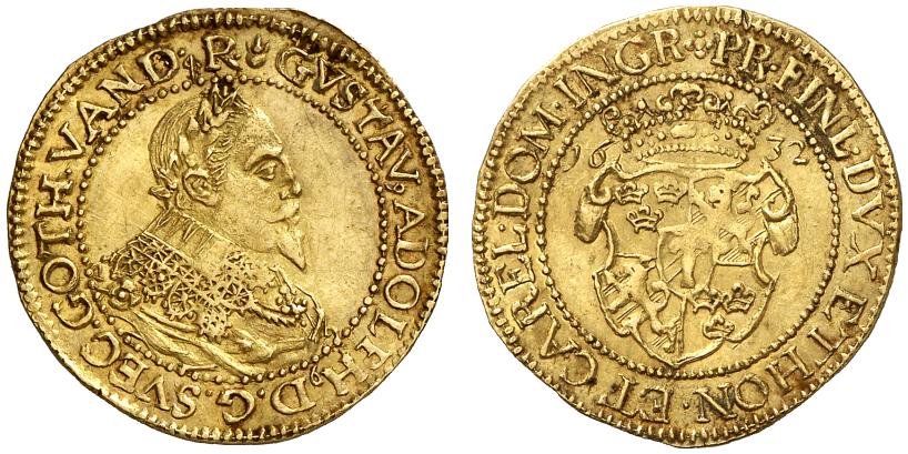 ERFURT STADT Unter Schweden. Gustav II. Adolf, 1631-1632. Dukat 1632.