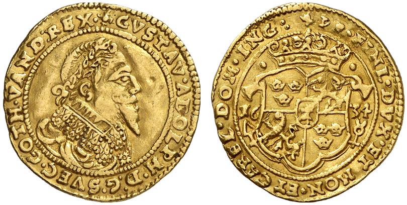 ERFURT STADT Unter Schweden. Gustav II. Adolf, 1631-1632. Dukat 1634.
