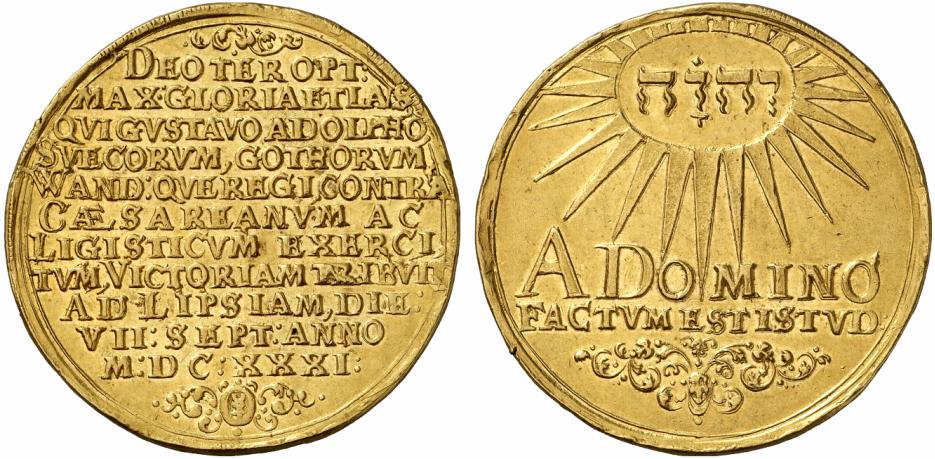 MAINZ STADT Unter Schweden. Gustav II. Adolf, 1631-1632. 10 Dukaten o. J. (1632),