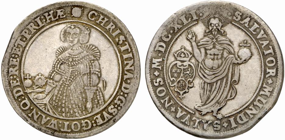 SCHWEDEN KÖNIGREICH Christina, 1632-1654. Riksdaler 1641, Sala.
