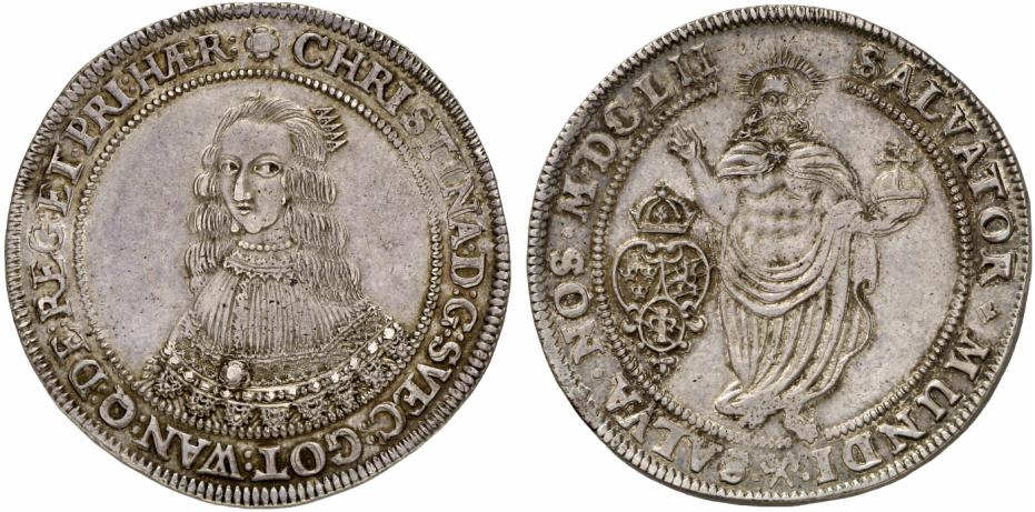 SCHWEDEN KÖNIGREICH Christina, 1632-1654. Riksdaler 1652, Stockholm.