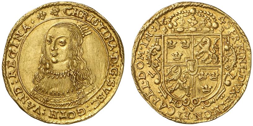 BALTIKUM RIGA Christina, 1632-1654. Dukat 1645.