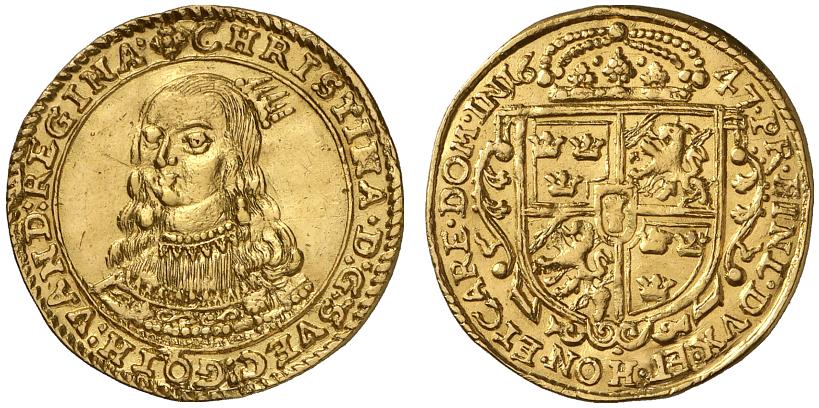 BALTIKUM RIGA Christina, 1632-1654. Dukat 1647.